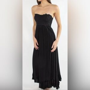 NWT FREE PEOPLE Intimately Adella Corset Maxi Dress S Black $128 Retail